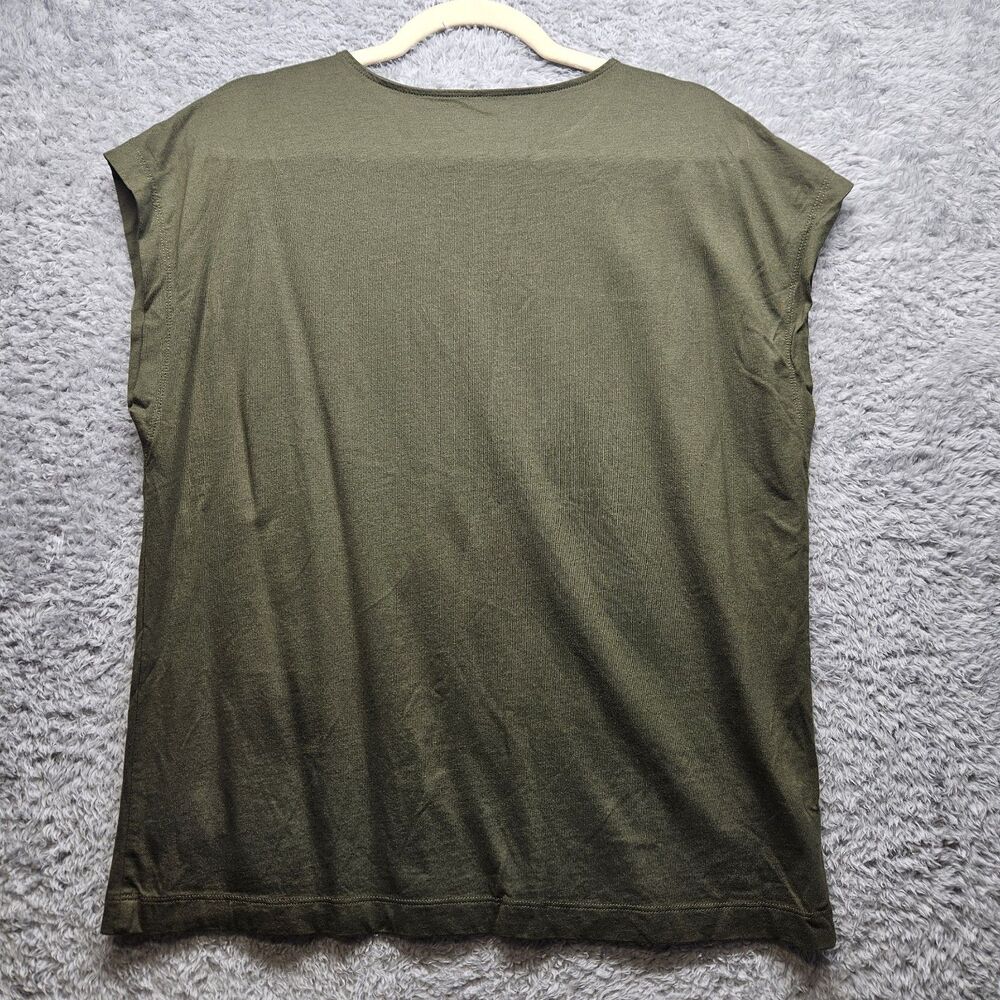 Loft Solid Green Tshirt Womens Size Large Minimal Casual Comfort - Picture 8 of 8